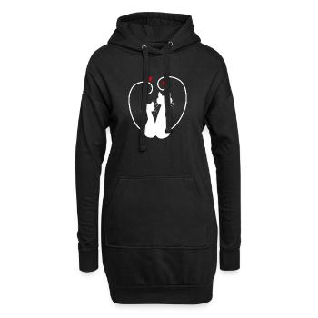 les chats aiment - Sweat-shirt à capuche long Femme - noir - Devant