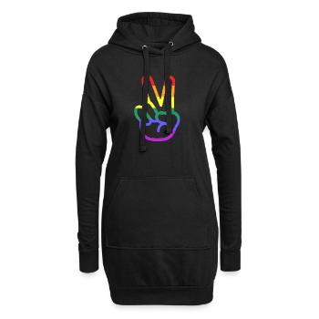 Peace Hand - Hoodie-Kleid - Schwarz - Vorne