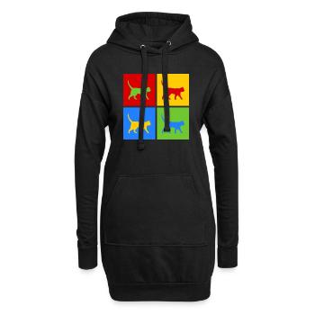 Cat Cats Pop Art, cadeau pour les amoureux des chats - Sweat-shirt à capuche long Femme - noir - Devant