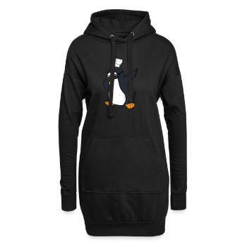 Drôle de pingouin Dabbing chef chef Dab cadeau - Sweat-shirt à capuche long Femme - noir - Devant