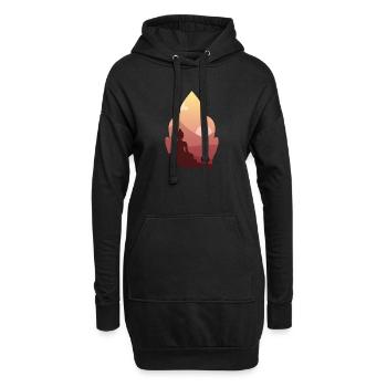 Buddha Shiva Kopf - Hoodie-Kleid - Schwarz - Vorne