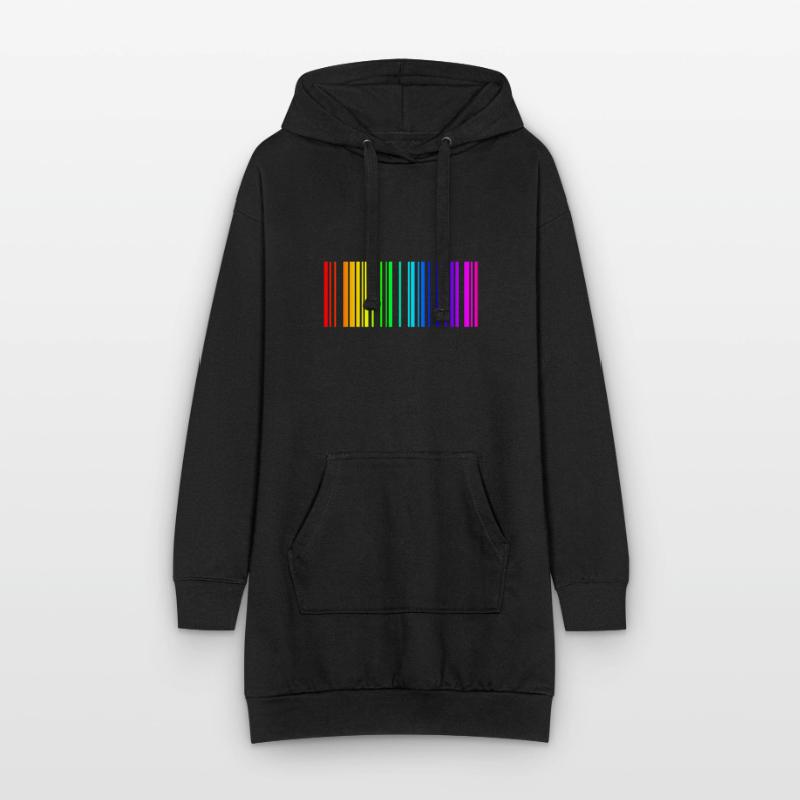 Regenbogen Barcode bunt Geschenk Idee Hoodie-Kleid