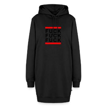 FUCK FUCK FUCK - Hoodie-Kleid - Schwarz - Vorne - AI Model Female 172 light (172cm)
