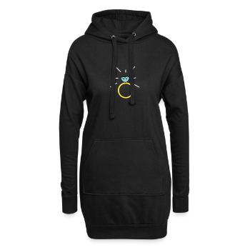Verlobung Hochzeit Braut Verlobungsring Ring - Hoodie-Kleid - Schwarz - Vorne