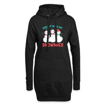 Weihnachten Mit meinen Freunden abhängen chillen - Hoodie-Kleid - Schwarz - Vorne