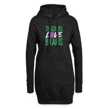 Teachers Love Brains - Hoodie-Kleid - Schwarz - Vorne