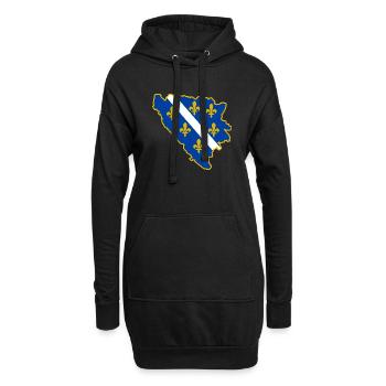 bosna umriss - Hoodie-Kleid - Schwarz - Vorne