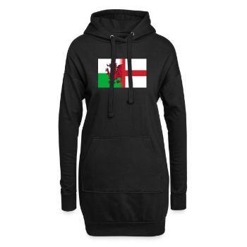Angleterre et pays de Galles drapeau gallois anglais - Sweat-shirt à capuche long Femme - noir - Devant