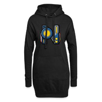 Buchstabe N Geschenk Name Roboter Technik nerd - Hoodie-Kleid - Schwarz - Vorne