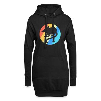 Maus Retro Haustier Geschenk - Hoodie-Kleid - Schwarz - Vorne