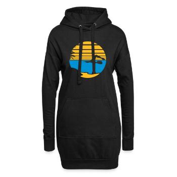 palmen insel urlaub ferien sonne strand schwimmen - Hoodie-Kleid - Schwarz - Vorne