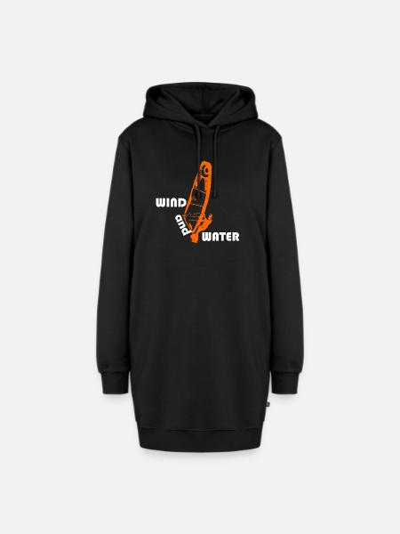 Windsurfen - Hoodie-Kleid - Schwarz