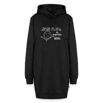 lustig spruch sprüche witzig lustige witzige humor - Hoodie-Kleid - Schwarz - Vorne - AI Model Female 172 light (172cm)