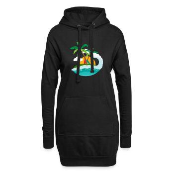 Surf - coucher de soleil plage palmier et arbre - Sweat-shirt à capuche long Femme - noir - Devant