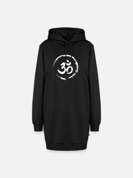 OM Zeichen - Hoodie-Kleid - Schwarz