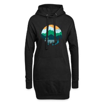 Reisefieber Camper Berge Natur Souvenir Geschenk - Hoodie-Kleid - Schwarz - Vorne