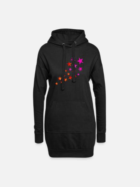 Sternschnuppe - Hoodie-Kleid - Schwarz
