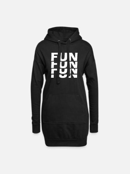 Fun Fun Fun Fun - Hoodie-Kleid - Schwarz