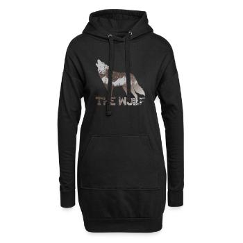 Le loup - Sweat-shirt à capuche long Femme - noir - Devant