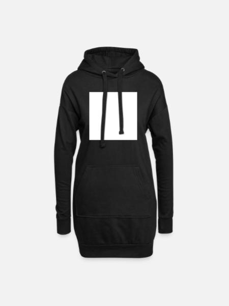 Quadrat - Hoodie-Kleid - Schwarz