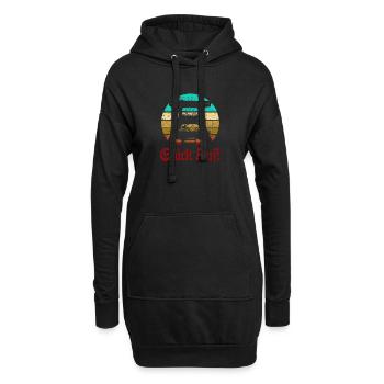 Retro Sunset Glück Auf! Vintage Bergbau Logo Zeche - Hoodie-Kleid - Schwarz - Vorne