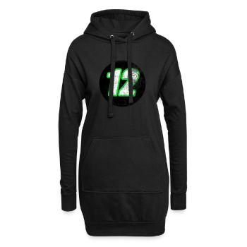 Ausgewaschene Wagennummer 12 T-Shirt - Hoodie-Kleid - Schwarz - Vorne