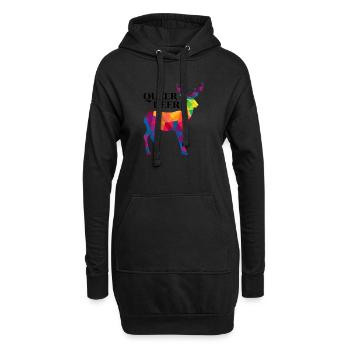 QUEER DERR - Sweat-shirt à capuche long Femme - noir - Devant