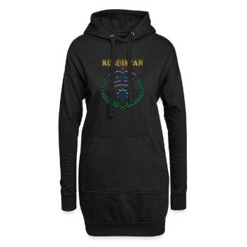 Kurdistan - Hoodie-Kleid - Schwarz - Vorne