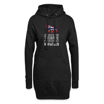 Keine Therapie Ich Muss nach Norwegen Urlaub Reise - Hoodie-Kleid - Schwarz - Vorne
