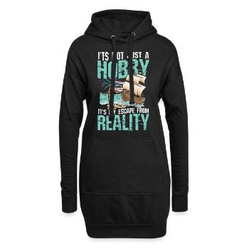 It's Not Just A Hobby It's My Escape From Reality - Hoodie-Kleid - Schwarz - Vorne