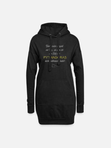 Pythagoras - Hoodie-Kleid - Schwarz