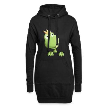 Prince de grenouille douce - dessin animé de grenouille - Sweat-shirt à capuche long Femme - noir - Devant
