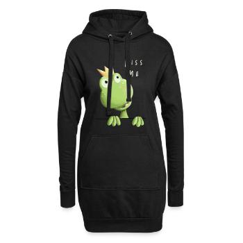 Embrasse-moi grenouille - Prince grenouille - Comic - Sweat-shirt à capuche long Femme - noir - Devant