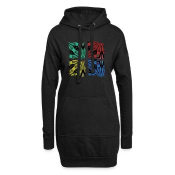 L’abstraction - Sweat-shirt à capuche long Femme - noir - Devant