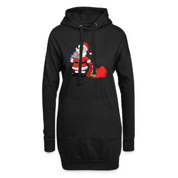 Noël Noël Père Noël Père Noël - Sweat-shirt à capuche long Femme - noir - Devant