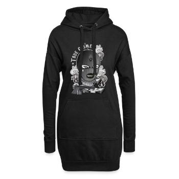 Le vrai crime - Sweat-shirt à capuche long Femme - noir - Devant