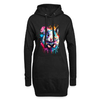 Hamsters colorés - Hamster européen, Hamster doré, Rongeur - Sweat-shirt à capuche long Femme - noir - Devant