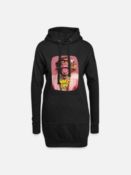 Wake up call - Hoodie Dress - black