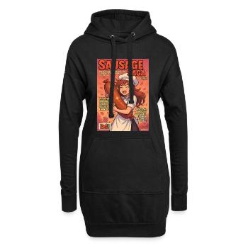 Wurst Saga fake Comic Magazin Köchin - Hoodie-Kleid - Schwarz - Vorne