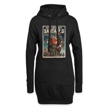 Santa 2.0 Cyborg - Sweat-shirt à capuche long Femme - noir - Devant