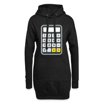 Taschenrechner Kostüm Karneval Fasching Nerd  - Hoodie-Kleid - Schwarz - Vorne