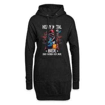 Je me fais un plaisir de heavy metal et de bière - Sweat-shirt à capuche long Femme - noir - Devant