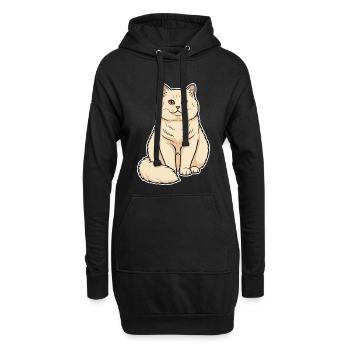 Chat British Shorthair Crème Portrait Rond Doux - Sweat-shirt à capuche long Femme - noir - Devant