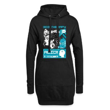 Acid Therapy - Techno Tekno House Rave Outfit - Sweat-shirt à capuche long Femme - noir - Devant