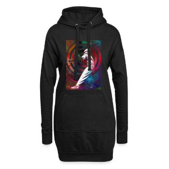 Golfeur dans un tourbillon coloré - Sweat-shirt à capuche long Femme - noir - Devant