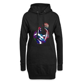 Joueur de basket dans une abstraction colorée - Sweat-shirt à capuche long Femme - noir - Devant