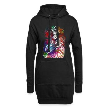 La Symphonie des Couleurs du Lion - Sweat-shirt à capuche long Femme - noir - Devant