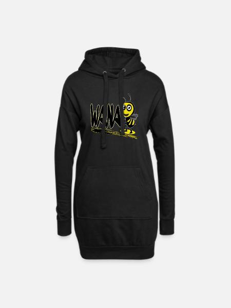 wanaBEE-bees, honey, animal, wanna bee spice girl - Hoodie-Kleid - Schwarz