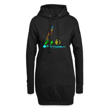 planche à voile - Sweat-shirt à capuche long Femme - noir - Devant
