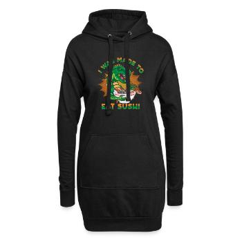 Amateur de cuisine japonaise, on m’a fait manger des sushis - Sweat-shirt à capuche long Femme - noir - Devant